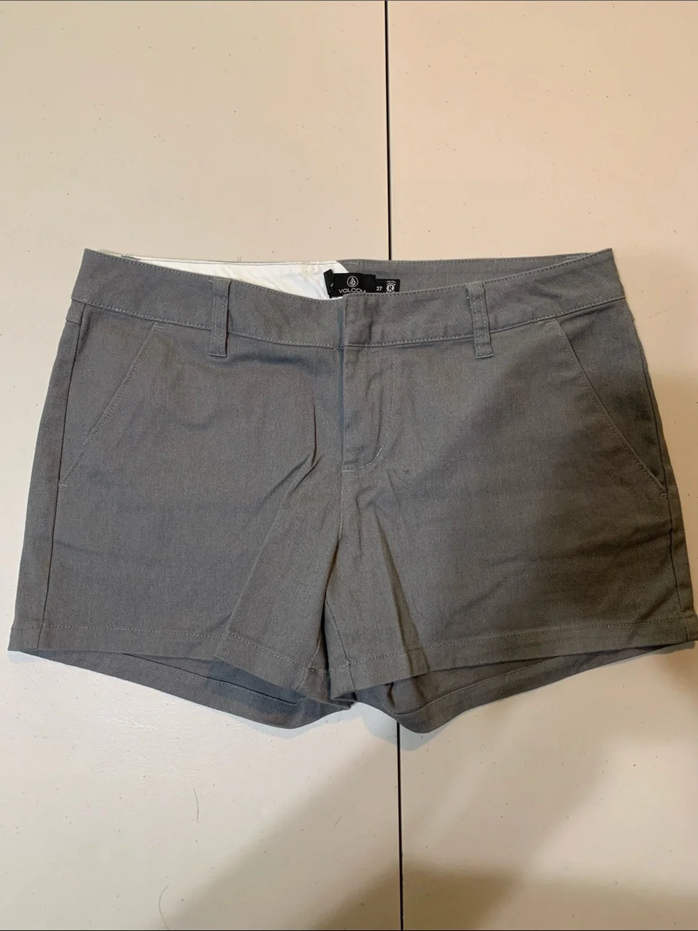 Volcom Women's Charcoal Casual Bermuda Shorts - Picture 1 of 3